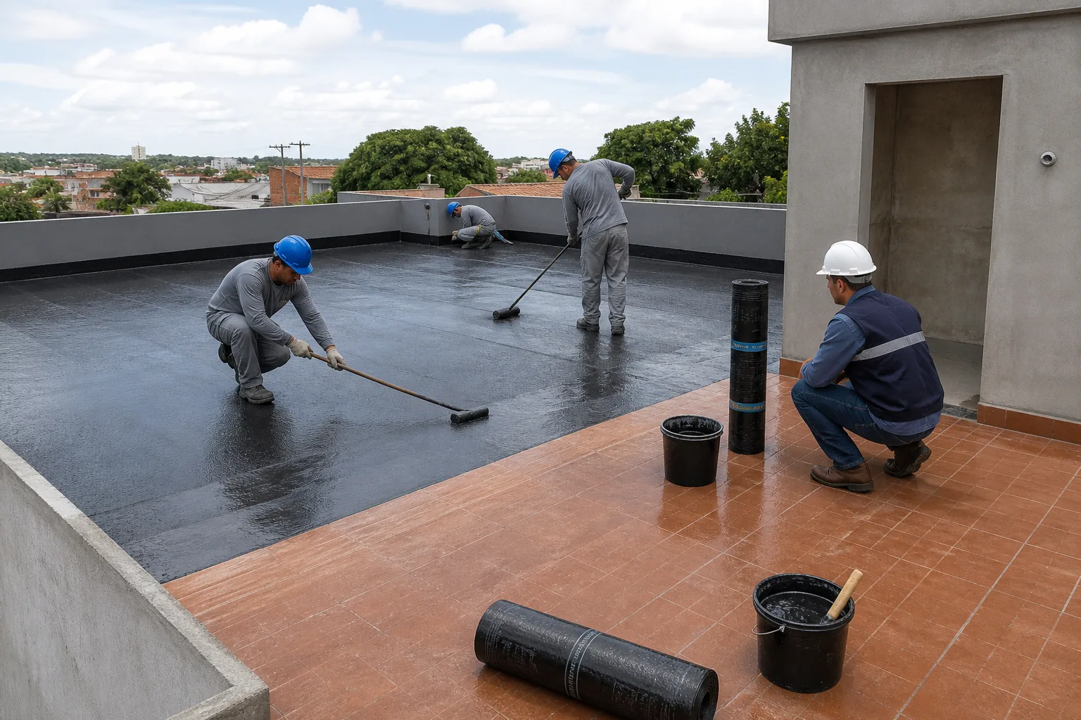 Impermeabilização de áreas molhadas associada à reforma de banheiro no DF